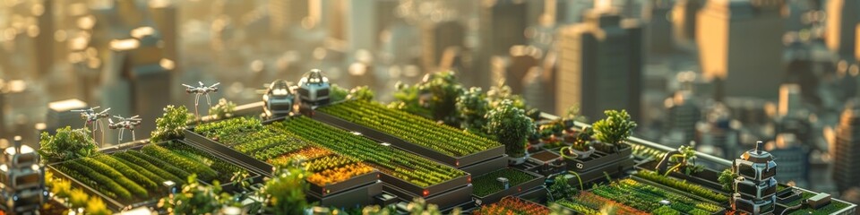 Robotic Rooftop Farm Futuristic Precision Agriculture Powered by Autonomous Drones and Robots