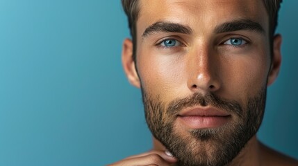 Obraz premium Handsome man with well-groomed manicure