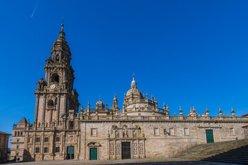 Naklejka premium Santiago de Compostela, Spain. The cathedral of Santiago de Compostela. UNESCO World Heritage Site.
