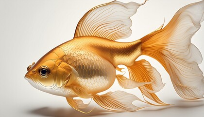 gold fish isolated on white