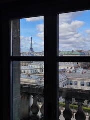 view from the window of eiffel tower in Paris France