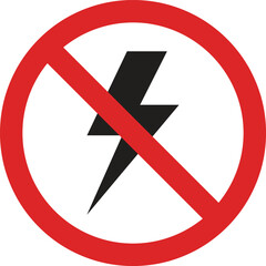 No lightning icon isolated on white background . No energy icon vector . No electricity sign 