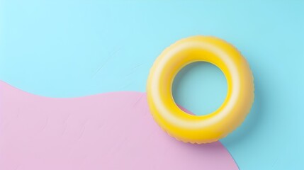 Surreal Geometric Inflatable Pool Ring Composition in Pastel Tones