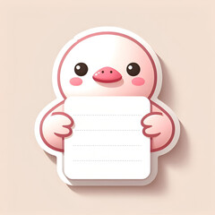 a duck sticker with an empty space