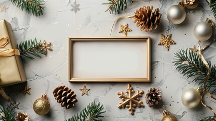 Create a sleek and stylish New Year mockup with a simple yet elegant frame design, Generated by AI