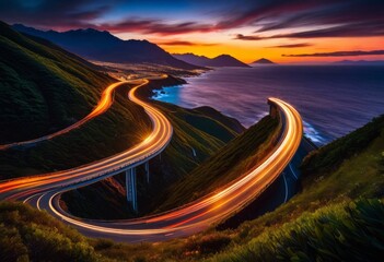 scenic highway cinematic road trip, picturesque, landscape, travel, adventure, explore, nature, view, journey, vehicle, transportation, roadside, scenery, tour, route