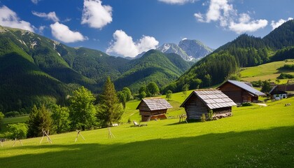 Idyllic Rural Landscape in Eswatini Lush Green Valleys and Traditional Homes