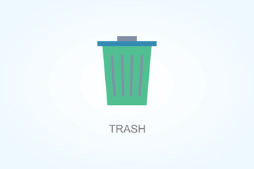 Trash Vector  Or Logo Sign Symbol Illustration
