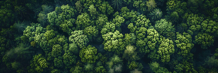 Naklejka premium Forest drone view, view of natural greenery from a drone beauty from heights