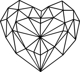 Origami heart love abstract vector tattoo polygonal vector illustration.