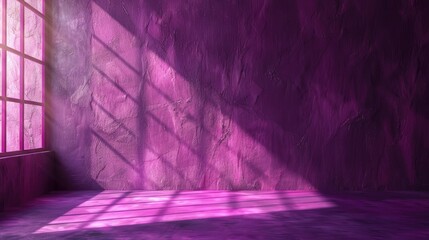 Purple interior with window and shadows.