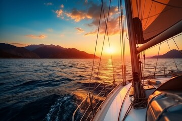 Sailboat travel blue water ship sea yacht boating summer ocean sail