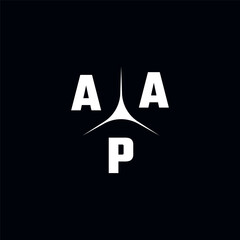 AAP letter logo. AAP logo. AAP letter. Initial AAP letter logo with trinity mark. Initials AAP typography for business, technology, and real estate brands.