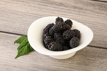 Natural organic blackberry in the bowl