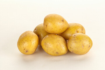 Raw young baby potato heap