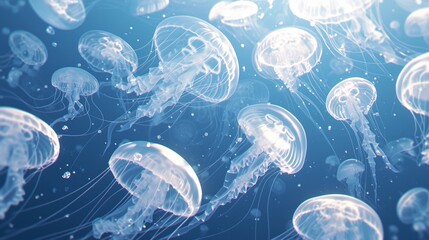 透明な白のクラゲ4