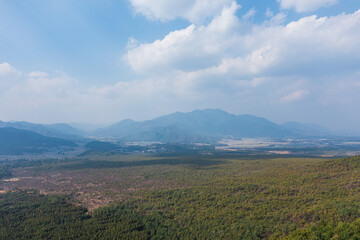 Aerial photography of volcanoes in Tengchong Volcanic Geology National Park, Yunnan