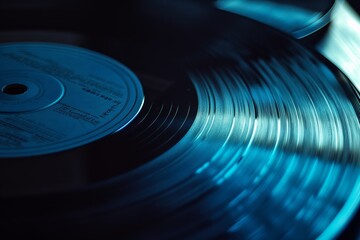 Close-up vinyl record, vintage music record