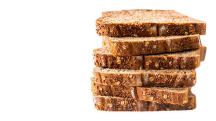 A photo of a stack of sliced whole wheat bread.