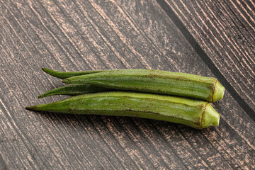 Natural organic raw green okra