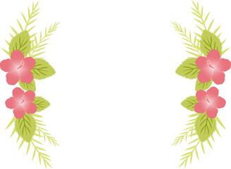 ハイビスカスのイラストのフレーム