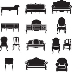 set of furniture icons