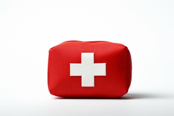 Obraz premium Emergency sign on white background - first aid kit symbol for safety and medical supplies