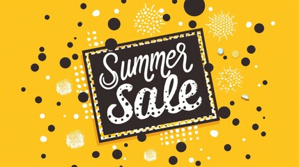 yellow background with the text "Summer Sale" in a comic style