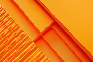 A series of orange shapes and lines, creating a visually striking