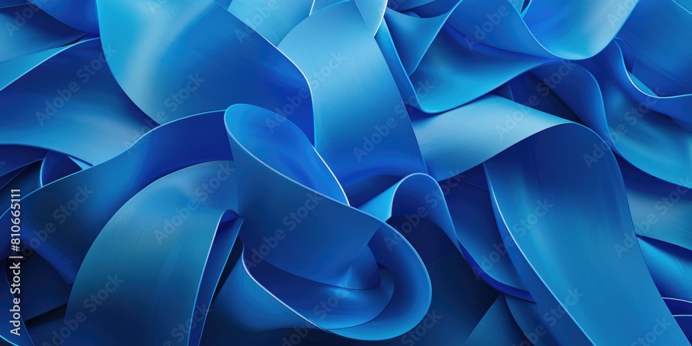 Poster a blue ribbon with a wave pattern