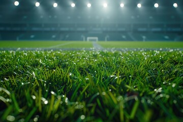 A soccer field with a goal in the middle - Powered by Adobe