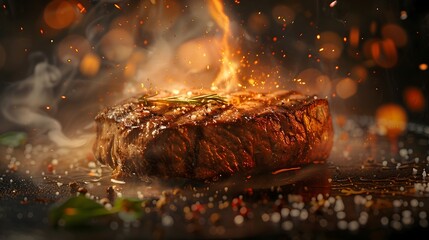 Sizzling Steak Encapsulates Savory Indulgence and Flavor in Style