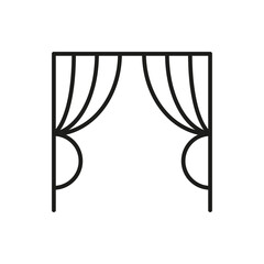 Curtain icon transparent background. Dramatic theater curtain stage illustration.