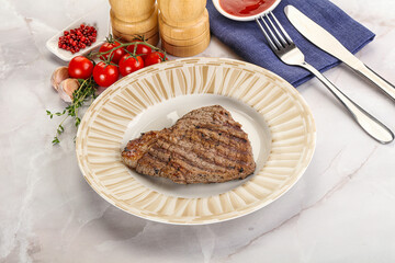 Grilled marble beef steak with sauce