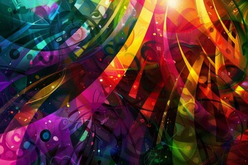 Bright, vibrant colors in a digital art composition