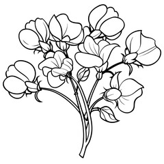 Sunflower flower outline illustration coloring book page design, 
Sunflower flower black and white line art drawing coloring book pages for children and adults