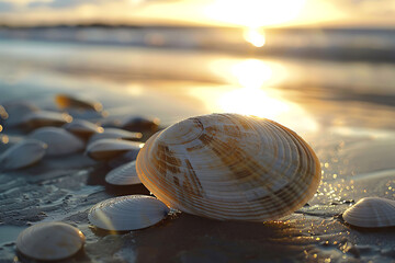 seashell on the beach - Powered by Adobe