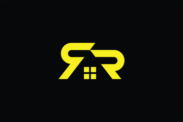 letter rr real estate company logo, letter pr logo, letter r and home iocn, symbol, brandmark