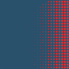 Bright polka dot pop art halftone pattern. Wide vector illustration
