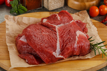 Raw beef meat piece for cooking