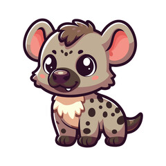 Fototapeta premium Cute hyena cartoon colorful vector illustration