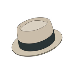 kids drawing cartoon Vector illustration jazz hat icon Isolated on White