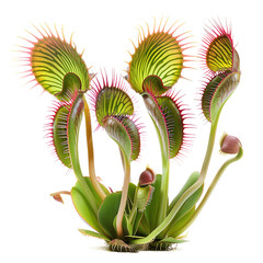 Detailed Venus Flytrap isolated on white or transparent background
