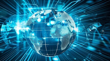 Advanced technologies linking continents through digital interfaces and global positioning systems