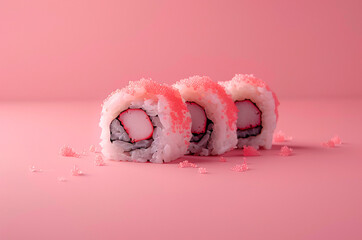 Pink Rolls on a pink background
