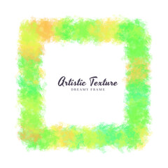 Fototapeta premium Artistic brush textured paint colorful frame