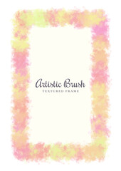 Artistic brush textured paint colorful frame