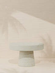 Podium scene minimalistic with shadows on the wall