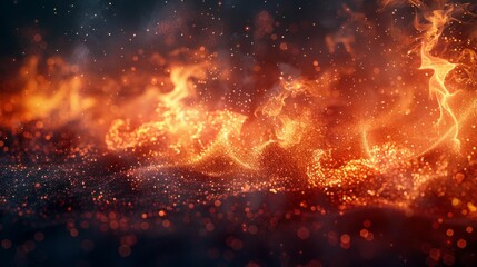 Abstract Fiery Waves and Sparkling Particles. Generative ai