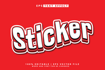 Realistic sticker 3d text effect